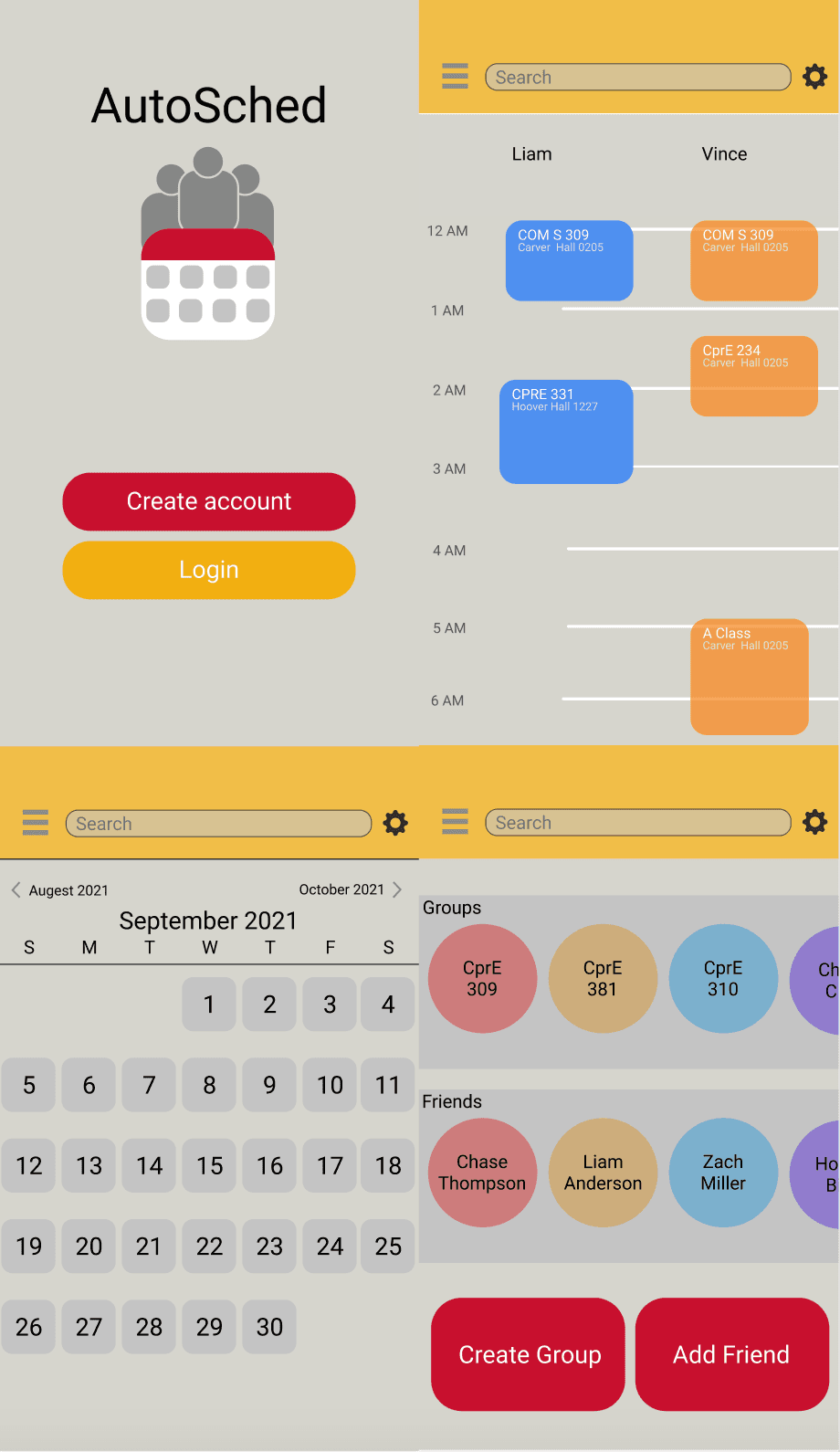 Android Scheduling Application